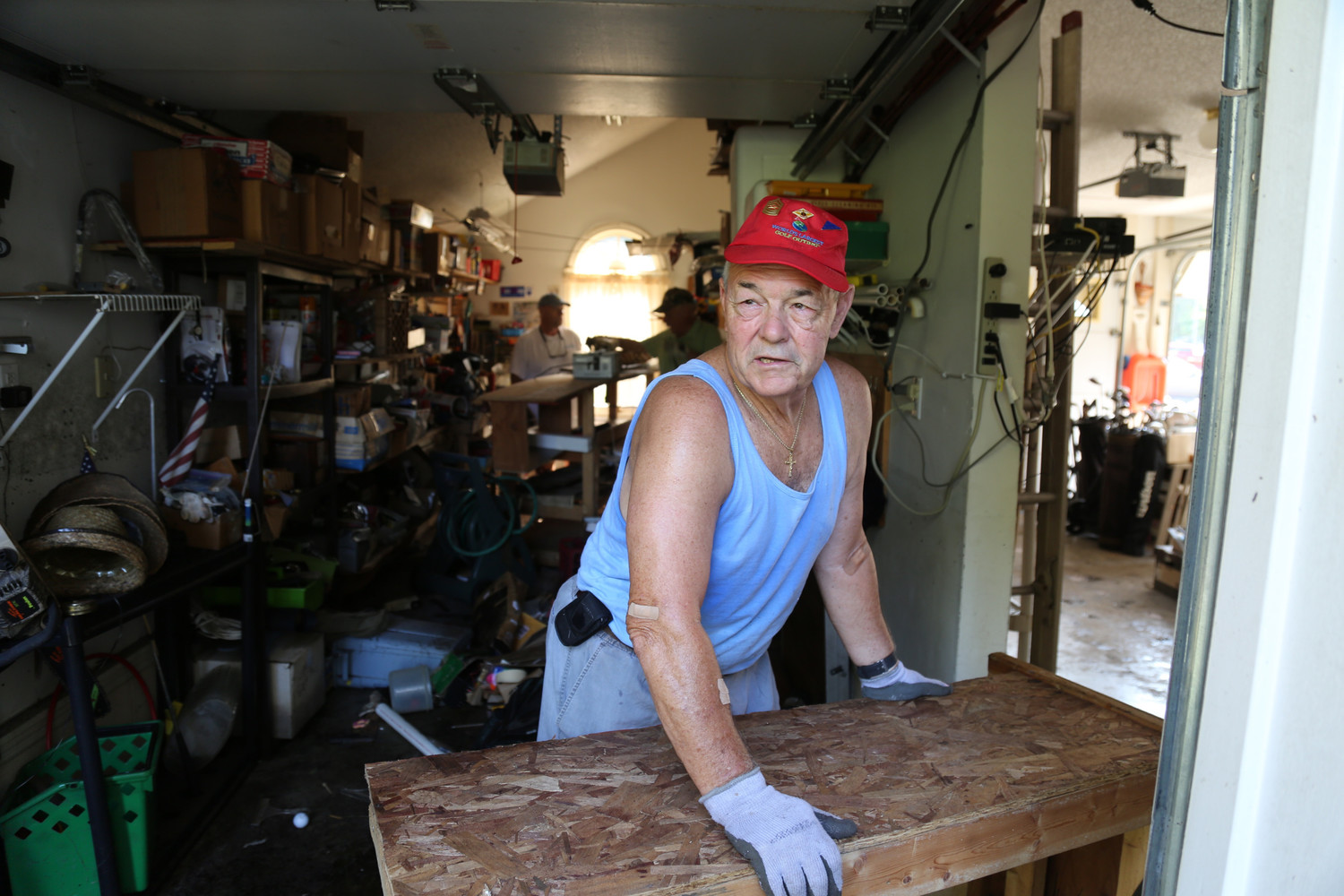Denny Colbert, a member of the Knights of Columbus Council in New Bern, North Carolina, volunteers Sept. 22 in a home damaged in flooding caused by Hurricane Florence.